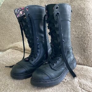 Dr. Marten Triumph Moto Boots with Full-Length Lacing